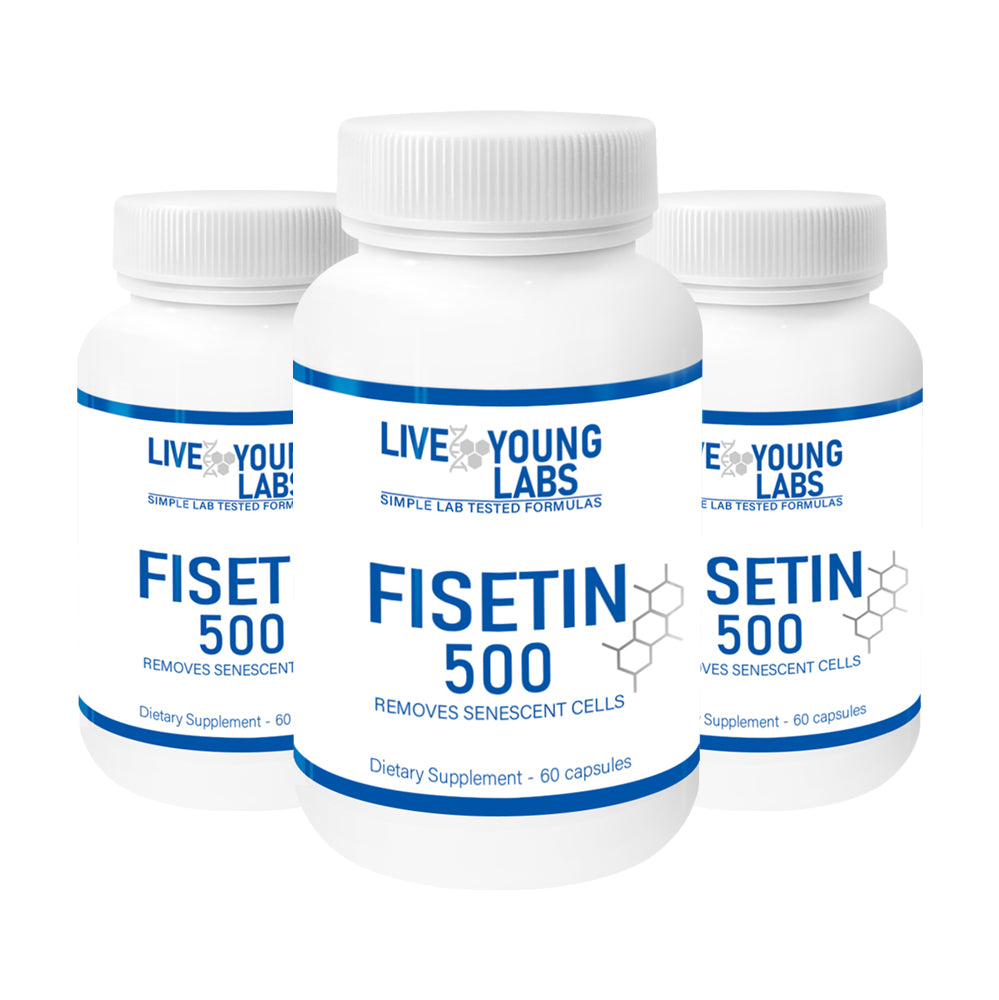 Fisetin 500mg 3 bottles - Senescent Cell Reduction (60 capsules)