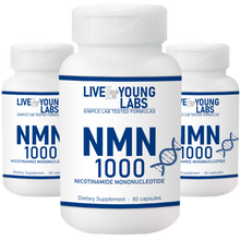 Load image into Gallery viewer, NMN 1000mg 3 bottles - Nicotinamide Mononucleotide - NAD+ booster (60 capsules)
