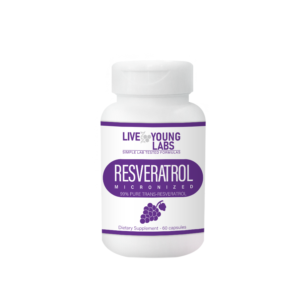 99% Pure Trans-Resveratrol 1000mg (60 capsules)